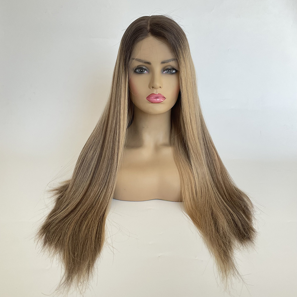 Honey Blonde Balayage Hair Lace Top Wig European Hair Jewish Wig 